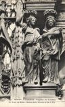 VINTAGE POSTCARD Rouen Cathedral Fragment of the Tomb of Louis Breze Statues of the victory and the faith