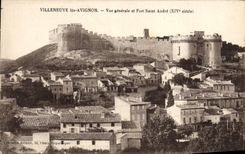 VINTAGE POSTCARD Villeneuve Avignon View And Extremely Holy Andre