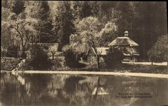 VINTAGE POSTCARD Bagneres de Luchon the Lake of Quinconcee