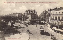 CPA Toulouse Carrefour de la Rue D'Alsace Lorraine et du boulevard de Strasbourg Tramway