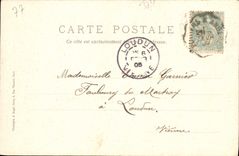 VINTAGE POSTCARD Drill De Fontainebleau Point of view Of the Amelie Queen