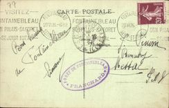 VINTAGE POSTCARD Parc De Fontainebleau Roasts Honor and Court of the Good-byes