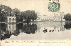 CPA Palais de Fontainebleau Etang des carpes et pavillon de l'empereur