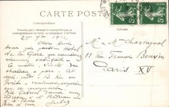 POSTAL Palais de la VENDIMIA del florero de Fontainebleau de separado según los dibujos de Bernard Palissy