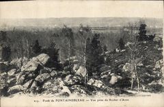 VINTAGE POSTCARD Drill of Fontainebleau Seen from of the Rock of Avon