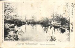VINTAGE POSTCARD Drill of Fontainebleau the Pond of Franchard