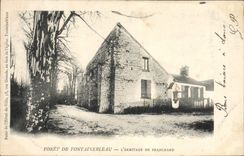VINTAGE POSTCARD Drill of Fontainebleau the Hermitage De Franchard