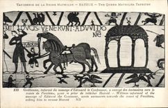 CPA Tapisserie de la Reine Mathilde Bayeux Guillaume informe du message d'Edouard le confesseur 