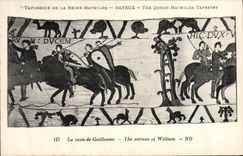 VINTAGE POSTCARD Tapestry of the Queen Mathilde Bayeux the continuation of Guillaume