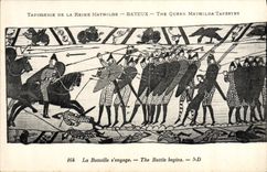 CPA Tapisserie de la Reine Mathilde Bayeux La bataille s'engage