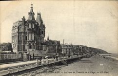 VINTAGE POSTCARD Villers on Sea the Road of Trouville and the Beach