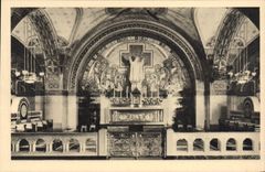 VINTAGE POSTCARD the Basilica of Lisieux the Crypt chorus