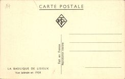 POSTAL de la VENDIMIA la basílica del lado visto Lisieux en 1938