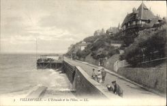 VINTAGE POSTCARD Villerville the Pier and Villas