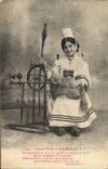 CPA Jeune Fille a son Rouet Enfant Folklore 