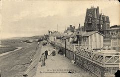 VINTAGE POSTCARD Villers on Sea the walk of the dam
