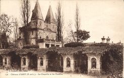 Castillo de la POSTAL de la VENDIMIA de Anet La Chapelle y de excavaciones