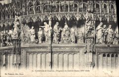 POSTAL Cathedarle de la VENDIMIA del fragmento de Chartres de la vuelta del estribillo