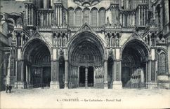 POSTAL Chartres de la VENDIMIA la puerta meridional de la catedral
