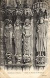 Catedral de la POSTAL de la VENDIMIA de los detalles de Chartres del pórtico de la puerta meridional