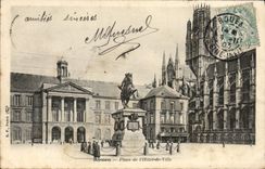 VINTAGE POSTCARD Rouen Places Hotel of Hurdy-gurdy