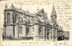 VINTAGE POSTCARD Rouen Church Sever Saint seen street of Elbeuf