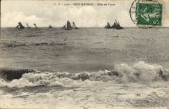 Natural de la POSTAL de la VENDIMIA Niza de los barcos vagos del efecto de Le Havre