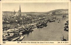 VINTAGE POSTCARD Rouen View of the Quays and the Seine
