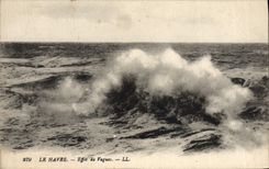 Ondas del efecto de Le Havre de la POSTAL de la VENDIMIA