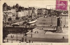 VINTAGE POSTCARD Le Havre Basin the Commercial Quay Georges V Boat