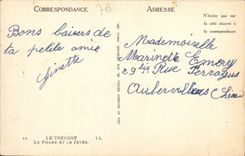 POSTAL Treport de la VENDIMIA el faro y el barco del embarcadero