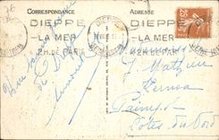 VINTAGE POSTCARD On the open sea Effect Clouds Boat