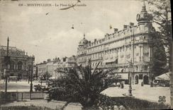 VINTAGE POSTCARD Montpellier the Place of the Comedy