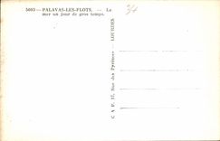 VINTAGE POSTCARD Palavas Floods sea one day of heavy weather