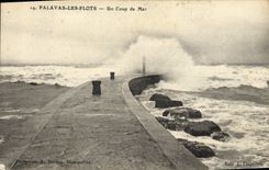 CPA Palavas les Flots Un Coup de Mer 