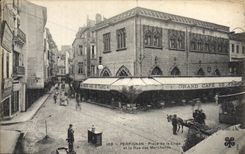 VINTAGE POSTCARD Perpignan Places Cabin and the Street of the Merchants Large Café de France