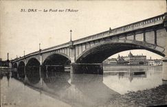 VINTAGE POSTCARD Dax the Bridge On Adour