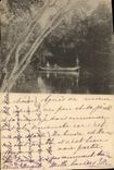 VINTAGE POSTCARD Boat on a river