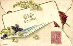 VINTAGE POSTCARD Fantaisie Flowers Guarantees Friendship