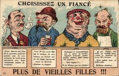 VINTAGE POSTCARD Choisissez One Promises in marriage More old maids