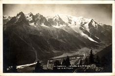 POSTAL Chamonix de la VENDIMIA el valle y la TA blanca vistos de Flegere