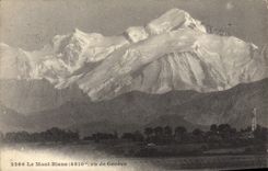 POSTAL de la VENDIMIA Mont Blanc visto de Ginebra