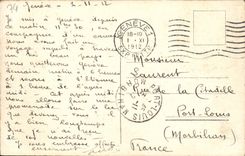 POSTAL de la VENDIMIA Mont Blanc visto de Ginebra