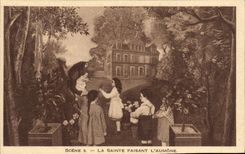 VINTAGE POSTCARD Scene 5 Sainte Making Alms Lisieux Diorama of Sainte Therese of the Jesus Child