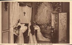 VINTAGE POSTCARD Scene Appearance Of Blessed Virgin Lisieux Diorama of Sainte Therese of the Jesus Child