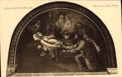 VINTAGE POSTCARD Dead Montfarville Church of Blessed Virgin