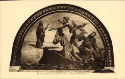 VINTAGE POSTCARD Montfarville Church of Miraculous Fishing