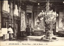 VINTAGE POSTCARD Aix les Bains Villa of the Flowers Room of Baccara