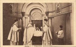 Comunión de Lisieux de la escena de la POSTAL de la VENDIMIA primera