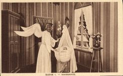 ngel de Lisieux del nacimiento de la escena 1 de la POSTAL de la VENDIMIA